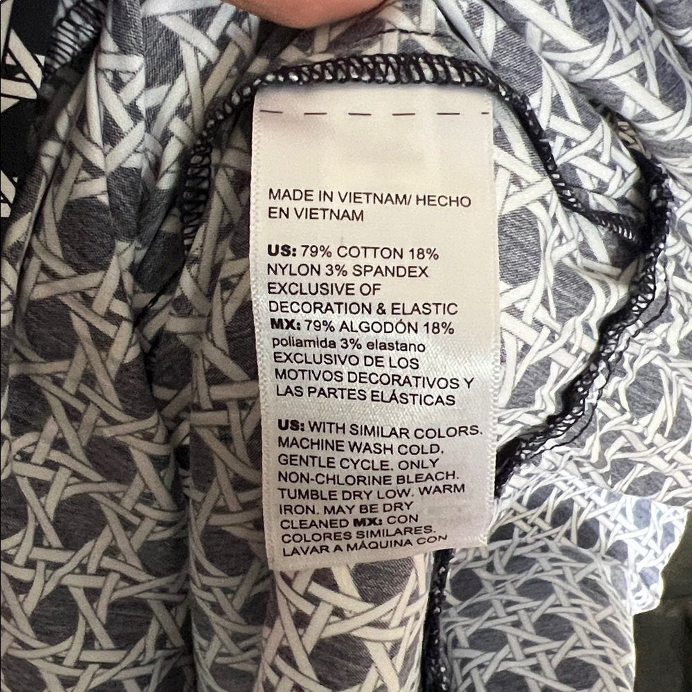 Chico’s Poplin Basket Weave Maxi Dress Smocked Tassel Blue White Chicos Size 3 - Picture 13 of 13